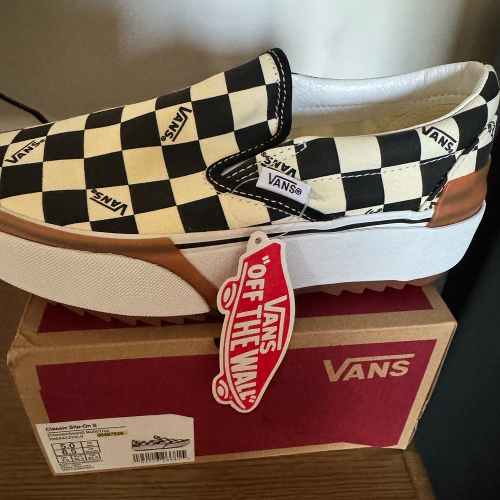 Vans Classic Checkerboard Slip-Ons Platform